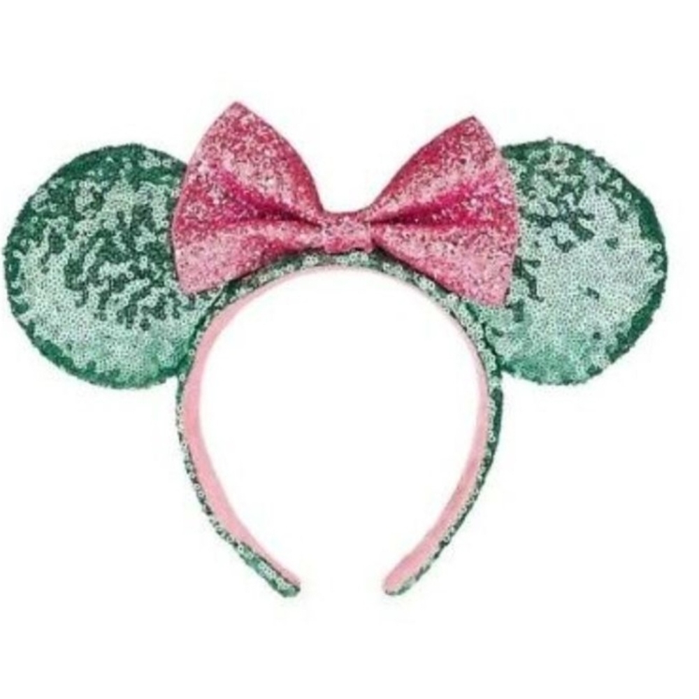 Disney Green and Pink Sequin Minnie Mouse Ears